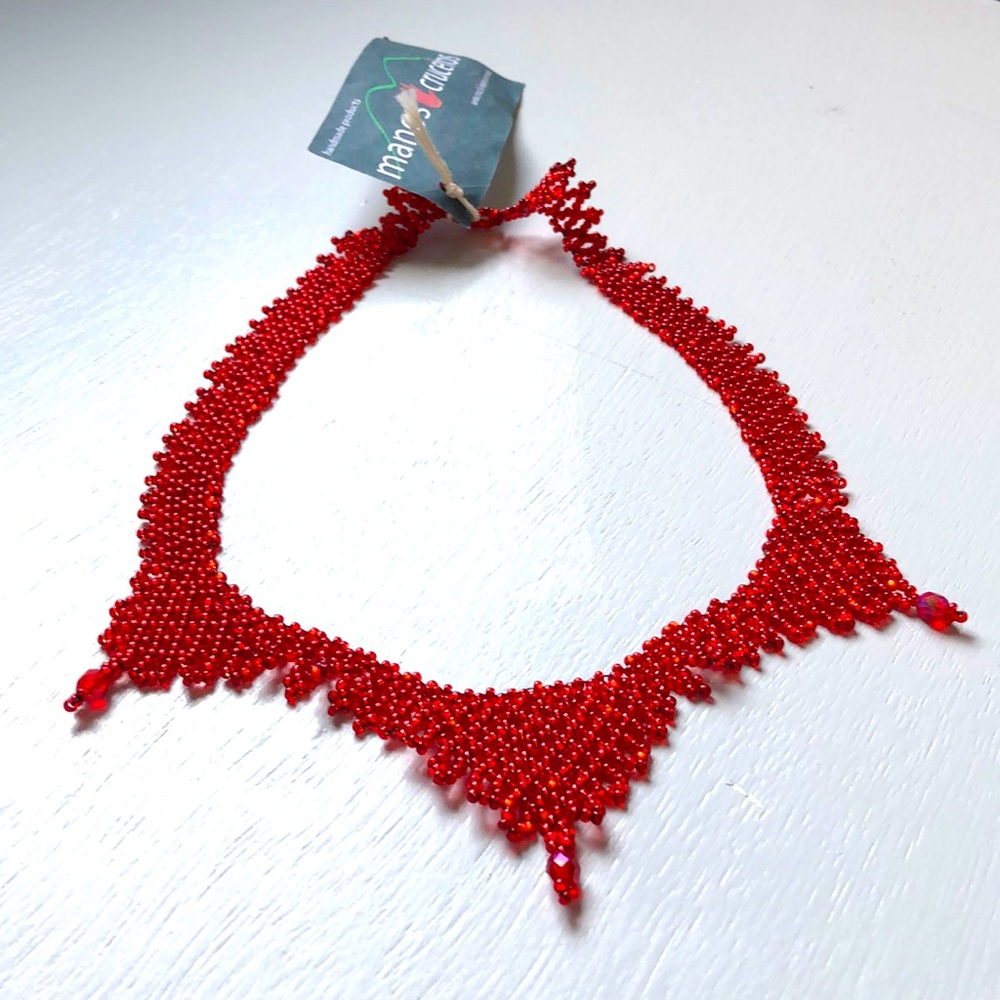 Handmade Beaded Guatemalan Necklace | Adjustable Length NWT